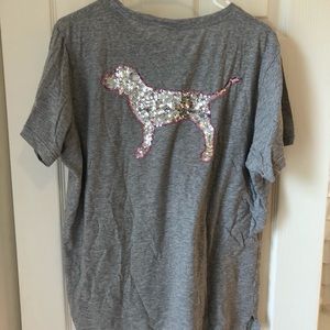 Womens sequin PINK T-shirt